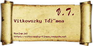Vitkovszky Tímea névjegykártya