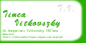 timea vitkovszky business card